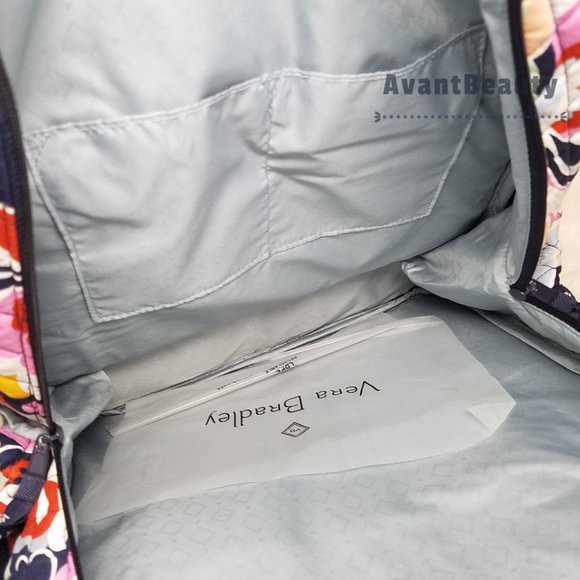 Vera Bradley Set Essential Backpack Mod Paisley Pink Cotton Bookbag Lunch Bunch - Picture 3 of 16